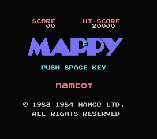 Mappy title screen for MSX